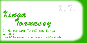 kinga tormassy business card